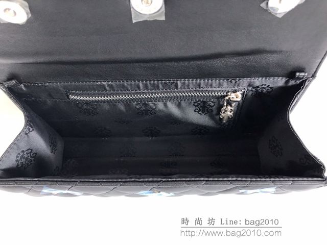 chrome hearts包 克羅心經典時尚 羊皮晚裝包 925銀配件 克羅心晚宴包 鏈條挎包  gjc2001